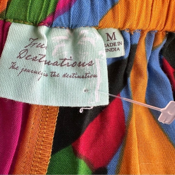 True Destinations Tropical Abstract Wide Leg Pants, Medium - Picture 3 of 7